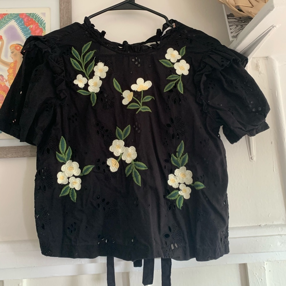 ZARA CROCHET FLORAL TOP